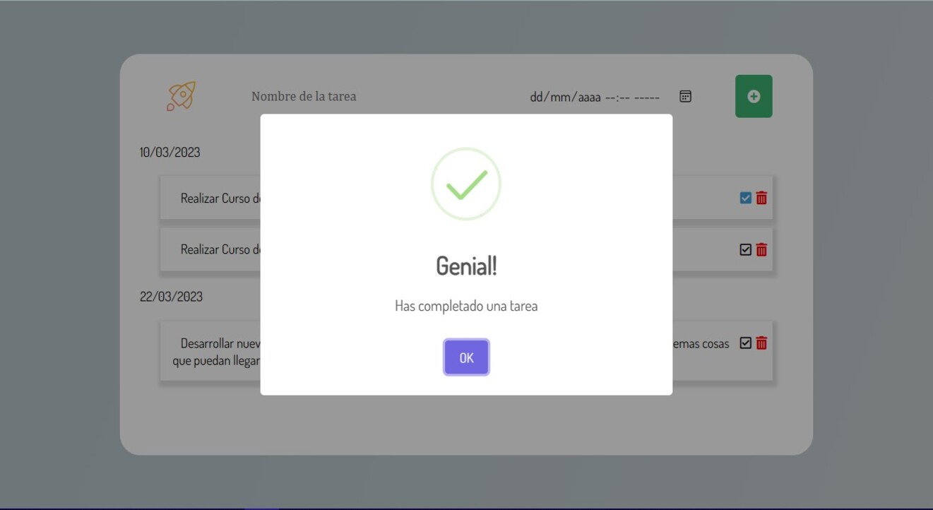 Validation alert task completed